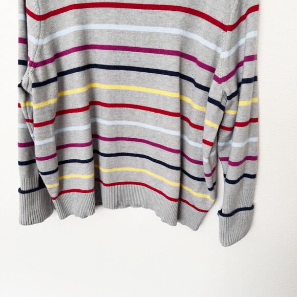 [La Ligne x Target] Gray Rainbow Striped Long Sleeve Crew Neck Sweater Size 2X - Picture 10 of 12